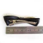 Hårspänne, Alligator Clips, Vit Svart Rosett - Image 3