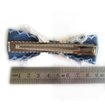 Hårspänne, Alligator Clips, Vit Demin Rosett - Image 4